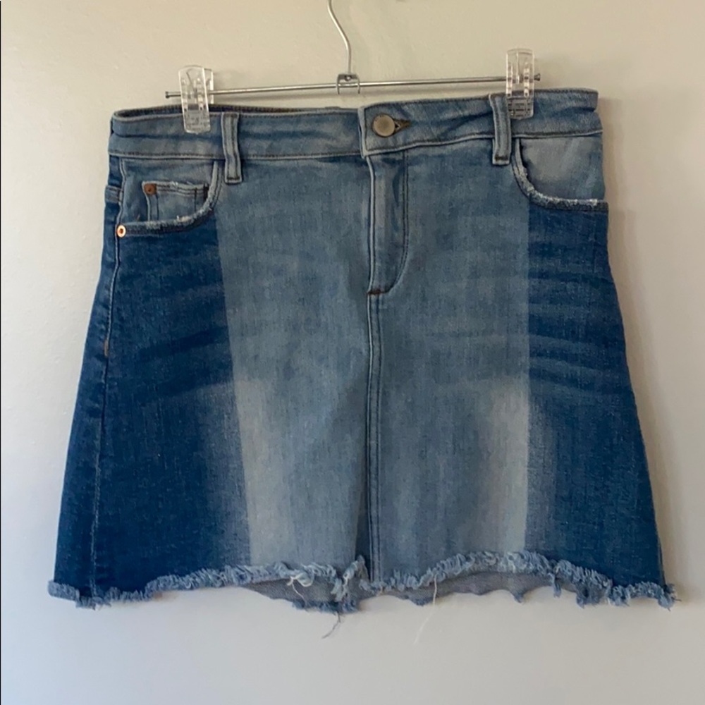 Color block Jean skirt